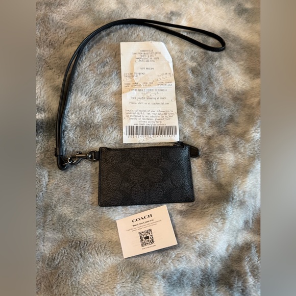 Coach Textured Black Lanyard ID. New with tags - Picture 1 of 3